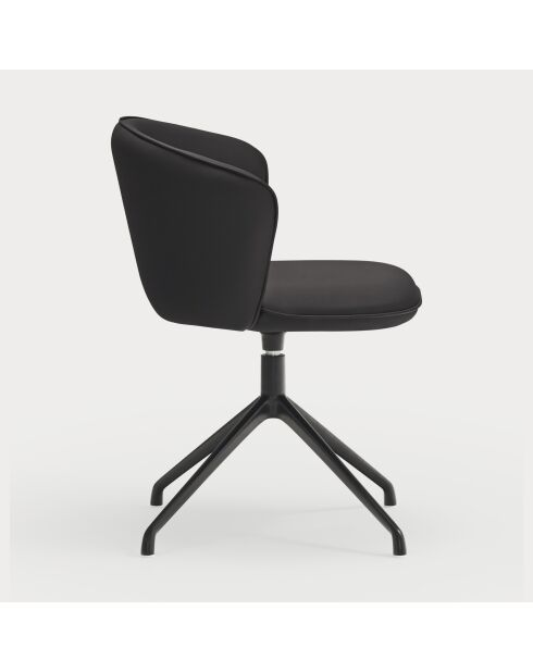 2 zwarte Add 107-9035 stoelen met zwarte draaibare spinnenvoet - 56x58x48/81cm