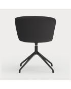 2 zwarte Add 107-9035 stoelen met zwarte draaibare spinnenvoet - 56x58x48/81cm