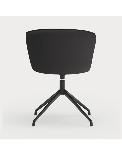 2 zwarte Add 107-9035 stoelen met zwarte draaibare spinnenvoet - 56x58x48/81cm