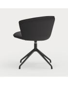 2 zwarte Add 107-9035 stoelen met zwarte draaibare spinnenvoet - 56x58x48/81cm