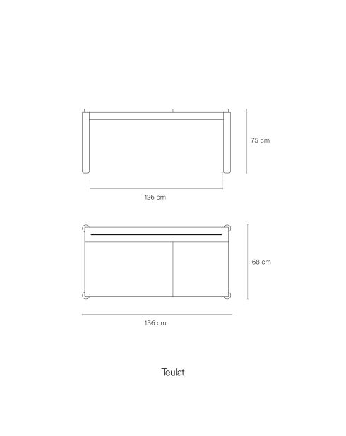 Schreibtisch Atlas klar Natur - 136x68x75cm