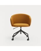 Chaise de bureau avec accoudoirs Add 62095 moutarde à roulettes - 56x58x52/81cm