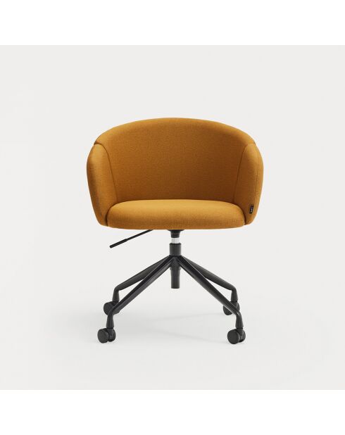 Chaise de bureau avec accoudoirs Add 62095 moutarde à roulettes - 56x58x52/81cm