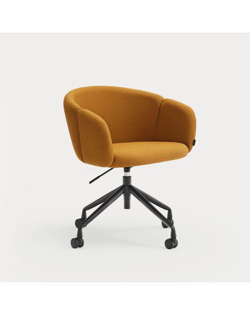 Chaise de bureau avec accoudoirs Add 62095 moutarde à roulettes - 56x58x52/81cm