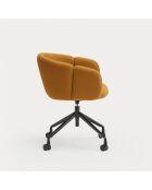Chaise de bureau avec accoudoirs Add 62095 moutarde à roulettes - 56x58x52/81cm