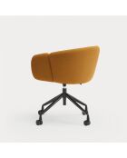 Chaise de bureau avec accoudoirs Add 62095 moutarde à roulettes - 56x58x52/81cm