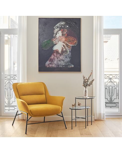 Fauteuil Sadira moutarde - 88x84x87cm