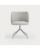 2 Mogi 60105 lichtgrijze stoelen met chromen poten - 59x56x49/81cm