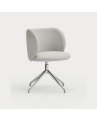 2 Mogi 60105 lichtgrijze stoelen met chromen poten - 59x56x49/81cm