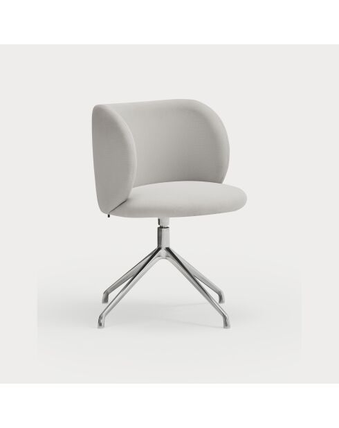 2 Mogi 60105 lichtgrijze stoelen met chromen poten - 59x56x49/81cm