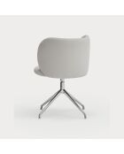 2 Mogi 60105 lichtgrijze stoelen met chromen poten - 59x56x49/81cm