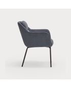 2 chaises Sadira bleu pétrole - 65x66,5x85cm