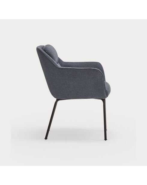 2 chaises Sadira bleu pétrole - 65x66,5x85cm