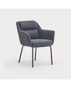 2 chaises Sadira bleu pétrole - 65x66,5x85cm