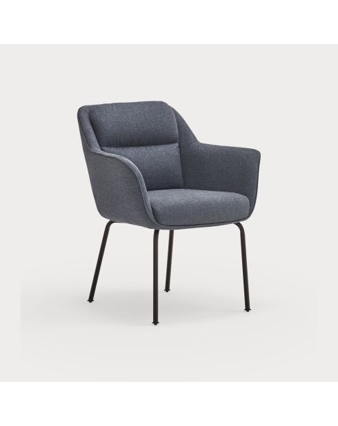 2 chaises Sadira bleu pétrole - 65x66,5x85cm