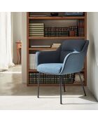 2 chaises Sadira bleu pétrole - 65x66,5x85cm