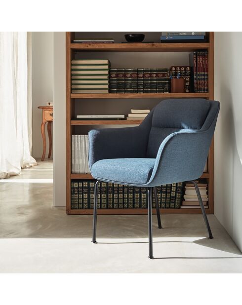 2 chaises Sadira bleu pétrole - 65x66,5x85cm