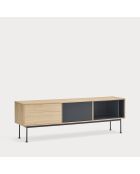 Yoko tv-meubel 1 deur en 2 laden eiken en antracietgrijs - 180x40x58cm