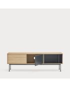 Yoko tv-meubel 1 deur en 2 laden eiken en antracietgrijs - 180x40x58cm