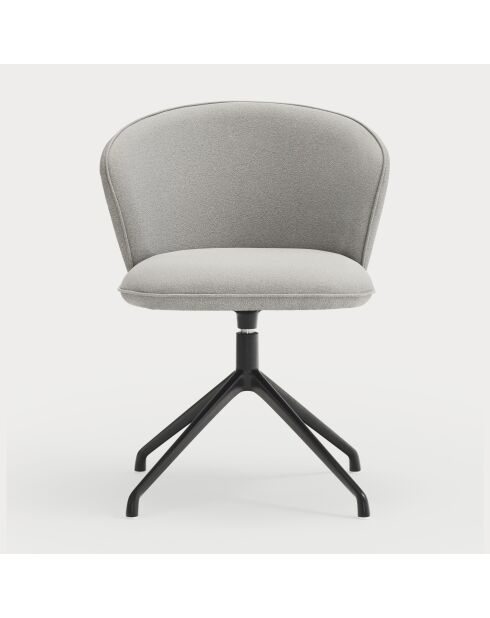 2 Voeg 60000 lichtgrijze stoelen toe met zwarte draaibare spinnenvoet - 56x58x48/81cm