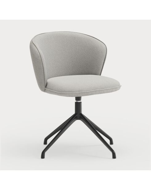 2 Voeg 60000 lichtgrijze stoelen toe met zwarte draaibare spinnenvoet - 56x58x48/81cm
