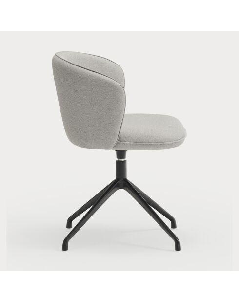 2 Voeg 60000 lichtgrijze stoelen toe met zwarte draaibare spinnenvoet - 56x58x48/81cm