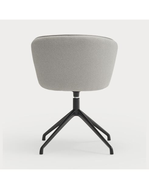 2 Voeg 60000 lichtgrijze stoelen toe met zwarte draaibare spinnenvoet - 56x58x48/81cm