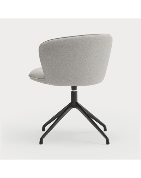 2 Voeg 60000 lichtgrijze stoelen toe met zwarte draaibare spinnenvoet - 56x58x48/81cm