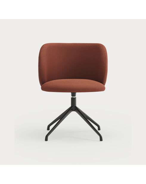 2 sedie Mogi 63089 rosso mattone con gambe nere - 59x56x49/81 cm