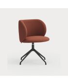 2 sedie Mogi 63089 rosso mattone con gambe nere - 59x56x49/81 cm