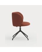 2 sedie Mogi 63089 rosso mattone con gambe nere - 59x56x49/81 cm