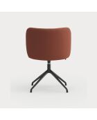 2 sedie Mogi 63089 rosso mattone con gambe nere - 59x56x49/81 cm