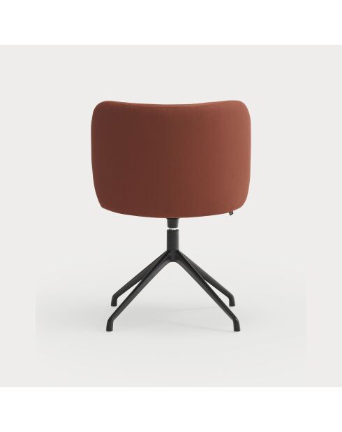 2 sedie Mogi 63089 rosso mattone con gambe nere - 59x56x49/81 cm