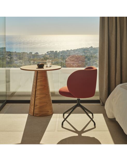 2 sedie Mogi 63089 rosso mattone con gambe nere - 59x56x49/81 cm