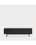 Meuble TV Sierra 3 portes noir - 180x40x52cm
