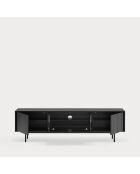 Meuble TV Sierra 3 portes noir - 180x40x52cm