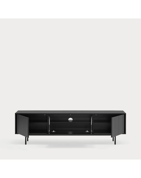 Meuble TV Sierra 3 portes noir - 180x40x52cm