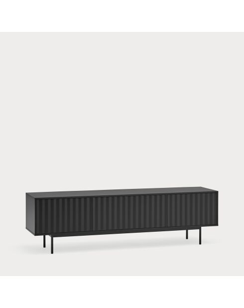 Meuble TV Sierra 3 portes noir - 180x40x52cm