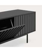 Meuble TV Sierra 3 portes noir - 180x40x52cm