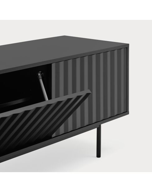 Meuble TV Sierra 3 portes noir - 180x40x52cm