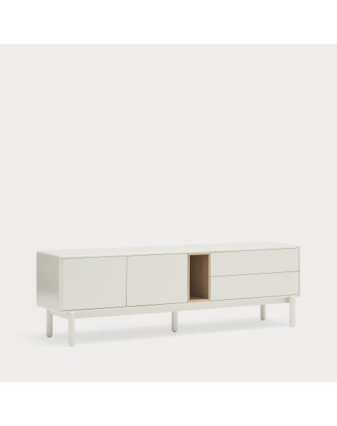 Corvo TV-Ständer 2 Türen, 2 Schubladen und 1 cremefarbene Nische - 180x40x56cm