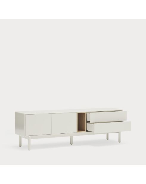 Corvo TV-Ständer 2 Türen, 2 Schubladen und 1 cremefarbene Nische - 180x40x56cm