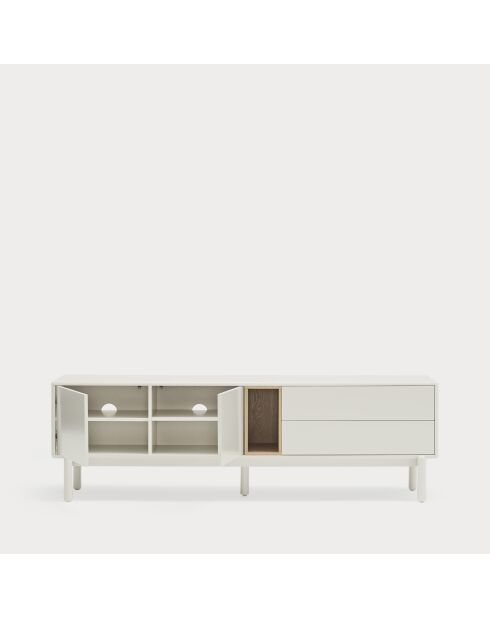 Corvo TV-Ständer 2 Türen, 2 Schubladen und 1 cremefarbene Nische - 180x40x56cm