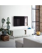 Porta TV Corvo 2 ante, 2 cassetti e 1 nicchia color crema - 180x40x56cm