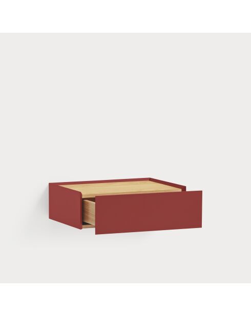Comodino Arista 1 cassetto bordeaux - 50x35x16cm