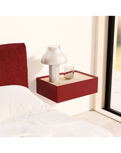 Comodino Arista 1 cassetto bordeaux - 50x35x16cm