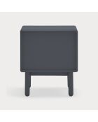 Table de chevet Corvo 2 tiroirs et 1 niche gris anthracite - 48x35x55cm