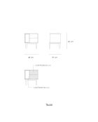 Table de chevet Corvo 2 tiroirs et 1 niche gris anthracite - 48x35x55cm