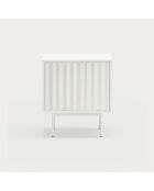 Comodino Sierra 1 frontale e 2 cassetti interni bianco - 48x35x55cm