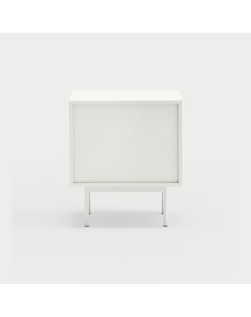 Mesita de noche Sierra con 1 cajón frontal y 2 cajones interiores, color blanco, 48 x 35 x 55 cm